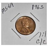 Lot of 4 Pennies: 1961 & 1963 with different grades and other defects. Please review below.