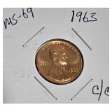 Lot of 4 Pennies: 1957, 1961 & 1963  with different grades and other defects. Please review below.