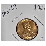 Lot of 5 Pennies: 1961, 1963 & 1964  with different grades and other defects. Please review below.