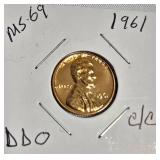 Lot of 5 Pennies: 1961, 1963 & 1964  with different grades and other defects. Please review below.