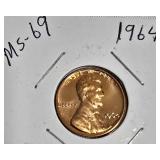 Lot of 5 Pennies: 1961, 1963 & 1964  with different grades and other defects. Please review below.
