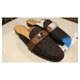 Michael kors MK plate mules in brown signature print size 7.5