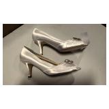 Colorful creation satin rhinestone wedding shoe size 8.5