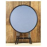 Room Essentials - Glass Round Printed Folding Outdoor Portable Side Table Blue