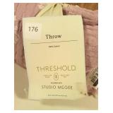 Floral Block Print Jacquard Throw Purple/Cream - Threshold