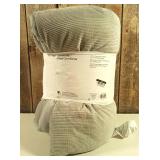 Twin/XL Twin Corduroy Plaid Comforter Gray - Room Essentials