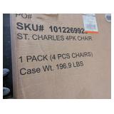 St. Charles 5-Piece Metal Patio Fire Pit Seating Set with Performance Cushions