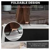 8 ft. Aluminum Portable Skidproof PVC Carpeted Folding Wheelchair Ramp