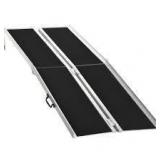 8 ft. Aluminum Portable Skidproof PVC Carpeted Folding Wheelchair Ramp
