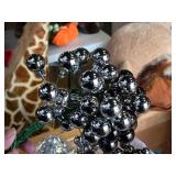 Lot of (1 Plastic Tub) Silver Ball Ornament Picks
