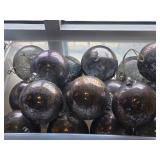 Lot of (8) 6" Distressed Finish Mercury Glass Filigree Leaf Ball Ornaments (silver)