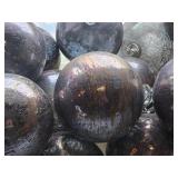 Lot of (8) 6" Distressed Finish Mercury Glass Filigree Leaf Ball Ornaments (silver)