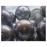 Lot of (9) 6" Distressed Finish Mercury Glass Filigree Leaf Ball Ornaments (silver)