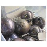 Lot of (15) 4" Distressed Finish Mercury Glass Filigree Leaf Ball Ornaments (silver)