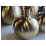 Lot of (2) Metal Bud Vase 7" x 9" (gold) (round)