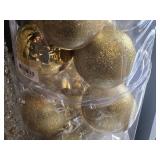 Lot of (3 Containers) 4" Christmas Ball Decorations (gold)