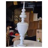 Lot of (1) Resin Decorative Floor Vase 9" x 32" (white)