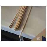 Lot of (10) U.S.A. Flag on Wood Stick and 4th of July Wooden Hanging Sign 7"x35"
