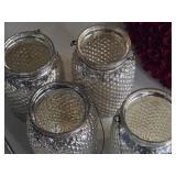 Lot of (4) Brooklyn Mercury Hobnail Hanging Jar 4 1/2" x 6 1/2"