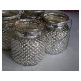 Lot of (4) Brooklyn Mercury Hobnail Hanging Jar 4" x 4 1/2"