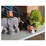 Lot of (4) Stuffed Animals - 24" Crocodile, 20" Elephant, 24" Dog, 12" Yolo Chipmunk
