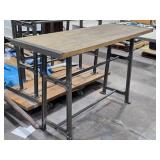 Industrial style Wood Top / Metal Bar Table 71" x 25 1/2" x 43"