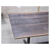 Black Walnut Finish Live Edge Wood Pedestal Table with Metal Wishbone Legs 6-1/2