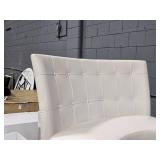 Curved Dining Banquette Upholstered Button Tufting 36" x 24" x 40" (white)