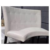 Curved Dining Banquette Upholstered Button Tufting 36" x 24" x 40" (white)