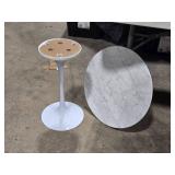 Marble Top Pedestal Table 21" x 20"