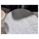 Marble Top Pedestal Table 21" x 20"