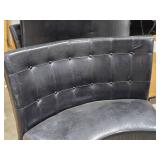 Curved Dining Banquette Upholstered Button Tufting 36" x 24" x 40" (black)