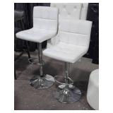 Lot of (2) 45" Faux Leather Swivel Bar Chairs | Adjustable