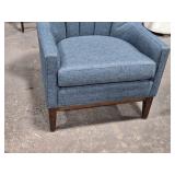Four Hands Kensington Channelled Wing Chair Fabric Padding (blue)
