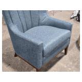Four Hands Kensington Channelled Wing Chair Fabric Padding (blue)
