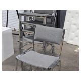 Lot of (5) Bar Chairs Fabric Pad / Chromed Metal Frame