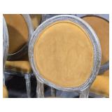 Lot of (2) Distressed Finish Wood Frame Oval Back Accent Chair - Manchester by Linon