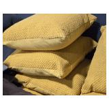Lot of (4) 17" Modern Nubby Textured Covered Throw Pillow (yellow)