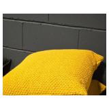 Lot of (4) 17" Modern Nubby Textured Covered Throw Pillow (yellow)