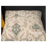 Lot of (3) 20" Linen Covered Throw Pillow by Z Gallerie (tan/beige/teal)