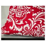 Tree Wool Damask 16" Decorative Covered Throw Pillow (red/white pattern)
