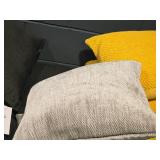 Lot of (6) 19" Covered Throw Pillows with Herringbone pattern (grey)