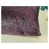 Eucior 14" Covered Throw Pillow Sparkly Finish (purple/silver)