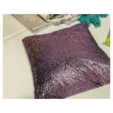 Eucior 14" Covered Throw Pillow Sparkly Finish (purple/silver)