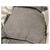 Lot of (4) 17" Cotton Covered Throw Pillows (charcoal grey)
