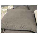 Lot of (5) 17" Cotton Covered Throw Pillows (charcoal grey)