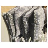 Lot of (5) 17" Covered Throw Pillow with Velvet Art Deco Geometric pattern (grey/gold)