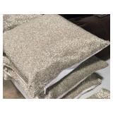 Lot of (3) 12" Beaded Finish Covered Throw Pillow by Pier 1 (silver) and (1)  Matching Pillow Cover