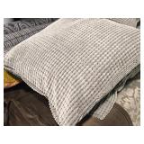 Lot of (5) 18" Courduroy Covered Throw Pillow (grey)