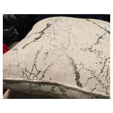 Lot of (2) 21" Jacquard Marbled pattern Covered Throw Pillow (white/metallic silver)